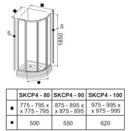 Душевой уголок RAVAK SUPERNOVA SKCP4-90 (895x895x1950) раздвижные двери, стекло, черный+Transparent