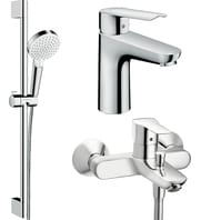 Уценка! Набор смесителей Hansgrohe Logis E (для раковины 100мм, для ванны, душевой набор)
