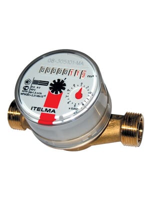 Счетчик Itelma для горячей воды DN15 L=110, 1,5 м3/ч, без штуцеров, ИС.160005