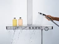 Душевая система Hansgrohe Rainmaker Select E Showerpipe 460 с термостатом, хром/белый 27106400