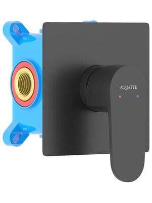 Смеситель для душа Aquatek Оберон AQ1266MB встраиваемый, однозахватный, цвет: черный матовый