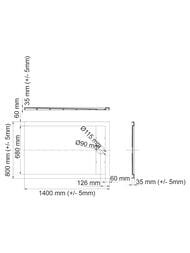 ������� ������ WasserKRAFT Mindel 1400�800�40 ���������., ������������� ������, ����� ������� 85T35