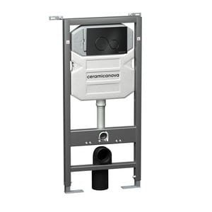 Инсталляция Сeramicanova Envision 500х1140 с кнопкой смыва Round,креплениями, черный матовый CN1001B