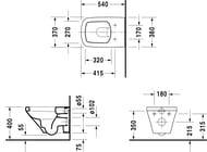 Унитаз подвесной DURAVIT DuraStyle 370х540х345 крепление 2552090000