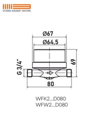 ������� Itelma ��� �������� ���� ��=15, L=80, ����������, ��� ������, WFK 24.D080-0-R-L-10-IP54