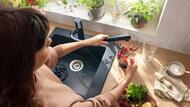 Смеситель Hansgrohe Zesis M33 2jet для кухни 150мм однорычажный, вытяжной душ, мат.черный 74800670