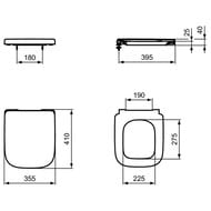 Крышка-сиденье для унитаза Ideal Standard i life Sс функцией плавного закрытия T473701