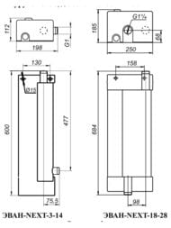 Котел электрический ЭВАН NEXT- 3 (600х205х105) 3,0 кВт, 220/380В