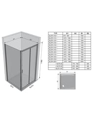 ������� ������ RAVAK BLIX BLPS-90 (870-890�1900) ������, �����+Transparent