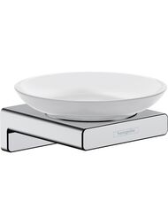 Мыльница Hansgrohe AddStoris 41746000 настенная, белая керамика/хром — миниатюра 1