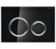 GEBERIT Sigma21 Клавиша смыва, двойной смыв, черный/кольца глянцевый хром 115.884.SJ.1