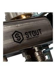 Коллекторная группа STOUT в сборе с расходомерами, 3 выхода, нержавеющая сталь, SMS 0907 000003