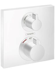 Смеситель Hansgrohe Ecostat Square встраиваемый, термостат, 2 потребителя, белый матовый 15714700 — миниатюра 1