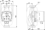 Насос циркуляционный GRUNDFOS New ALPHA2 15-60 130, с гайками, 99411114