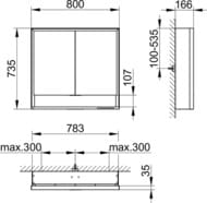 - Keuco Royal Lumos 800x735x166 ,,,,.DALI 14302171303