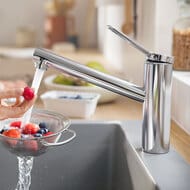 Смеситель Hansgrohe Zesis M33 1jet для кухни 150мм однорычажный, CoolStart, EcoSmart, хром 74813000