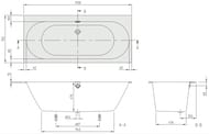 Ванна квариловая Villeroy & Boch OBERON 2.0 (1700х750х470) с ножками, белая UBQ170OBR2DV-01
