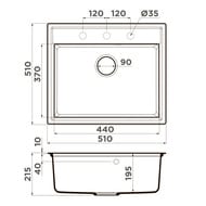 ����� Omoikiri DAISEN 51 BL (510�510�195) �������, ���������, ���� ������ 4997303