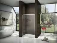 Дверь душевая GOOD DOOR BAS LATTE WTW-120-G-WE (120х185) раздвижная, профиль белый/стекло грэйп