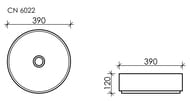 Раковина накладная Ceramicanova Element 390х390х120 круглая, без перелива, белый CN6022