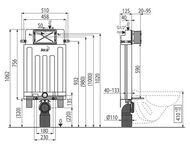 Инсталляция для унитаза ALCAPLAST AM100/1000E с бачком, для замуровывания в стену Ecology