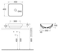 ���������� Azzurra Elegance (450�400�140) ���������, �/���. ��� ���������, ����� ELLG045400S0BI