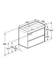 ����� ��� �������� Roca Ona Ivory 80, 786x450x735 �������� �����, 2 �����, ZRU9307862