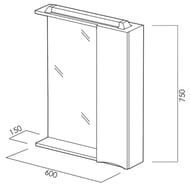 ���������� ���� BelBagno MARINO 600�150�750 ��������� LED, ������ MARINO-SPC-600/750-1A-BL-P-R