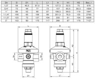 Редуктор давления VALTEC 1" регулируемый, мембранный 1-7 бар, VT.085.N.0607