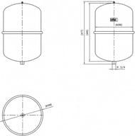 Расширительный бак системы отопления Reflex N 25 (477х308) 25л, 3/4", 4,35кг 8206301