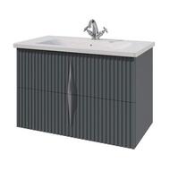 Тумба c раковиной Caprigo Novara 80 (770х558х470) подвесная, графит, 2 ящика 34916-L810