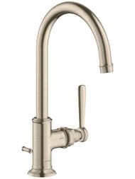 Смеситель Axor Montreux 16517820 для умывальника с донным клапаном, однозахватный,шлифованный никель — миниатюра 1