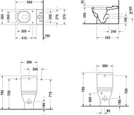 Унитаз-компакт DURAVIT STARCK 3 370х655х795 унив. выпуск, нижнее подключение 0128090000+0920100005
