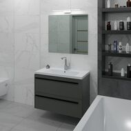 Тумба под раковину La Fenice Elba Twin Grigio 80 см (776х469х613) серая матовая FNC-01-ELB-G-80-2