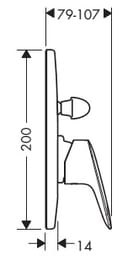 Смеситель Hansgrohe Logis 71406 для ванны/душа, встраиваемый, однозахватный, наружная часть,хром