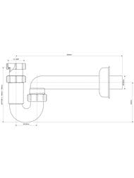 Сифон P-образный McAlpine (1 1/2"х40мм) гориз.отвод 40мм, отражатель, белый MRSK14