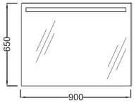Зеркало Jacob Delafon PARALLEL EB1414 (900х30х650) антипар, подсветка, инфракрасный выключатель