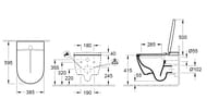 Унитаз-биде Villeroy&Boch ViClean-I200 V0E2 00 R1 (385х595х400) подвесной, б/обод., пульт, сиденье