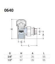 Термовентиль угловой Tondera 1/2" хром 0640-1500C000