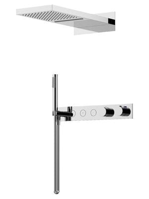 Душевой комплект SANCOS Linn SC9023CH c термостатом, внутр. частью, верх./руч. душем, хром