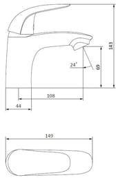 Смеситель Damixa Palace Bit/Eclipse для умывальника, без донного клапана 310210000/310210001