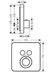Смеситель Axor ShowerSelect 36707340 встраиваемый, наружняя часть, шлиф. черный хром — изображение 3