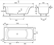 ����� ��������� Jacob Delafon Ove 180�80 (��� �����) E60143RU-00