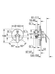 Смеситель Grohe EuroSmart Cosmopolitan 32879000 для ванны/душа встраиваемый, однорычажный — изображение 2