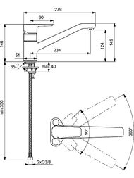 Ideal Standard CERAPLAN 3 Смеситель для кухни B0722AA поворотный литой излив