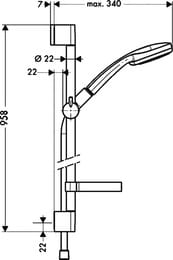   Hansgrohe Croma 100 Vario/Unica'C ( , , ,  90) 27771
