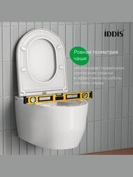 Унитаз подвесной IDDIS Aiger (525х360х360) AIGRDSEi25 безободковый, смыв Тornado, с сиденьем, белый