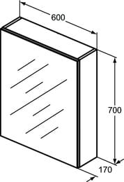 �������-���� Ideal Standard MIRROR&LIGHT (600�700�170) � ������������� �������� T3589AL