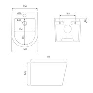 Биде IDDIS Calipso 515х366х345 мм подвесное, черное матовое CALRB02i82