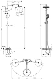 Душевая система Hansgrohe Raindance Select S 240 Showerpipe для ванны с термостатом,хром 27117000